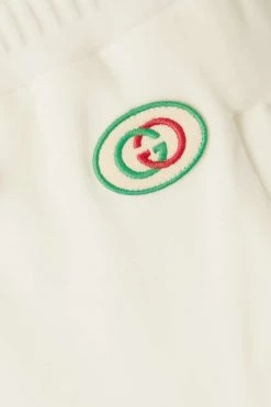 GUCCI Jogginghose Aus Samt Und Jersey Aus Einer Baumwollmischung Mit Streifen Und Applikation ,Weiß -Gucci Verkäufe w920 q60 2068