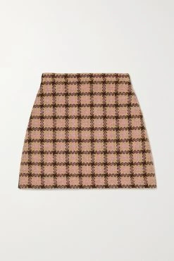 GUCCI Minirock Aus Kariertem Metallic-Tweed ,Pink