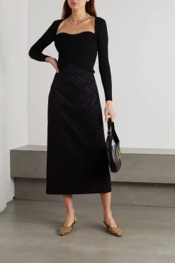 GUCCI Aria Oberteil Aus Rippstrick ,Schwarz -Gucci Verkäufe w920 q60 2102