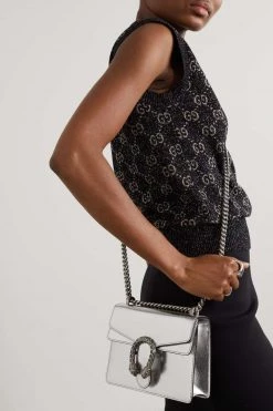 GUCCI Dionysus Schultertasche Aus Leder In Metallic-Optik ,Silber -Gucci Verkäufe w920 q60 212