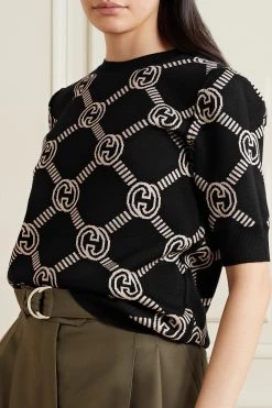 GUCCI Wendbarer Pullover Aus Jacquard Aus Einer Wollmischung ,Wollweiß -Gucci Verkäufe w920 q60 2125