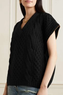 GUCCI Wandelbarer Zopfstrickpullover Aus Wolle ,Schwarz -Gucci Verkäufe w920 q60 2132