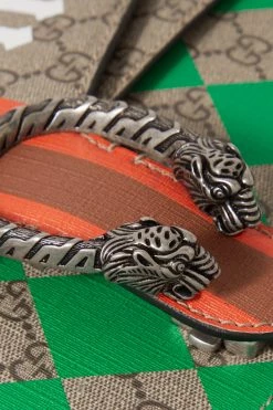 GUCCI Dionysus Bedruckte Schultertasche Aus Beschichtetem Canvas Und Strukturiertem Leder Mit Verzierung ,Braun -Gucci Verkäufe w920 q60 2142