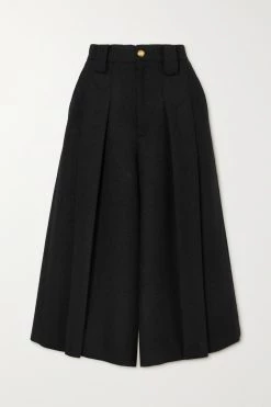 GUCCI Culottes Aus Tweed Aus Einer Wollmischung Mit Falten ,Schwarz