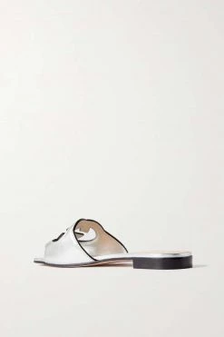 GUCCI Beloved Pantoletten Aus Metallic-Leder Mit Cut-out ,Silber -Gucci Verkäufe w920 q60 215