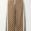 GUCCI Jogginghose Aus Bedrucktem Technischem Jersey Mit Webstreifen ,Braun