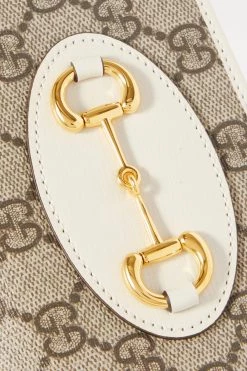 GUCCI Horsebit 1955 Schultertasche Aus Bedrucktem Beschichtetem Canvas Mit Lederbesätzen ,Weiß -Gucci Verkäufe w920 q60 2204