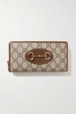 GUCCI Horsebit 1955 Portemonnaie Aus Beschichtetem Canvas Mit Print Und Lederbesätzen ,Braun