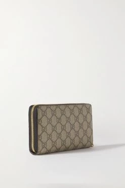 GUCCI GG Marmont Portemonnaie Aus Strukturiertem Leder Und Beschichtetem Canvas Mit Print ,Schwarz -Gucci Verkäufe w920 q60 2234