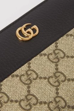 GUCCI GG Marmont Portemonnaie Aus Strukturiertem Leder Und Beschichtetem Canvas Mit Print ,Schwarz -Gucci Verkäufe w920 q60 2235