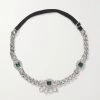 GUCCI Silberfarbener Choker Aus Ripsband Mit Kristallen