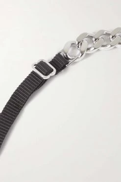 GUCCI Silberfarbener Choker Aus Ripsband Mit Kristallen -Gucci Verkäufe w920 q60 2239