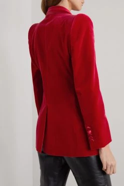 GUCCI Aria Blazer Aus Samt Aus Stretch-Baumwolle Mit Seidenbesätzen ,Rot -Gucci Verkäufe w920 q60 2256