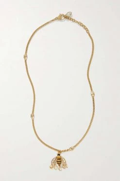 GUCCI Goldfarbene Kette Mit Kristallen Und Emaille -Gucci Verkäufe w920 q60 227