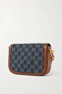 GUCCI Horsebit 1955 Schultertasche Aus Denim-Jacquard Und Strukturiertem Leder ,Blau 7 GUCCI Horsebit 1955 Schultertasche Aus Denim-Jacquard Und Strukturiertem Leder ,Blau -Gucci Verkäufe w920 q60 2278