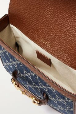 GUCCI Horsebit 1955 Schultertasche Aus Denim-Jacquard Und Strukturiertem Leder ,Blau 9 GUCCI Horsebit 1955 Schultertasche Aus Denim-Jacquard Und Strukturiertem Leder ,Blau -Gucci Verkäufe w920 q60 2280