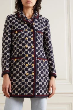 GUCCI Mantel Aus Bouclé-Tweed Aus Einer Baumwollmischung ,Blau -Gucci Verkäufe w920 q60 2298