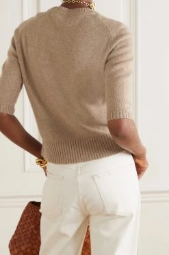 GUCCI Kaschmirpullover Mit Lederbesätzen Und Horsebit-Detail ,Camel -Gucci Verkäufe w920 q60 2303