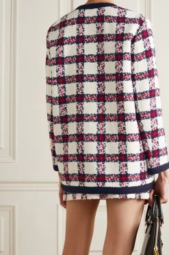 GUCCI Jacke Aus Kariertem Tweed ,Weiß -Gucci Verkäufe w920 q60 2308