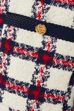 GUCCI Jacke Aus Kariertem Tweed ,Weiß -Gucci Verkäufe w920 q60 2309