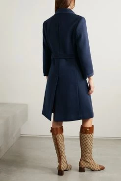 GUCCI Mantel Aus Einer Wollmischung Mit Ketten ,Navy -Gucci Verkäufe w920 q60 2313