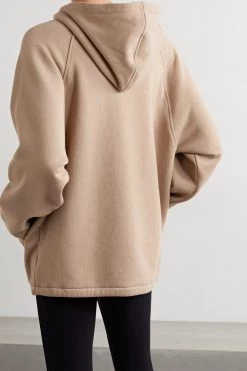 GUCCI + NET SUSTAIN Hoodie Aus Biobaumwoll-Jersey Mit Webbandbesatz Und Applikation ,Camel -Gucci Verkäufe w920 q60 2322