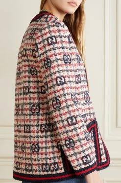 GUCCI Jacke Aus Kariertem Tweed Aus Einer Wollmischung ,Weiß -Gucci Verkäufe w920 q60 2331