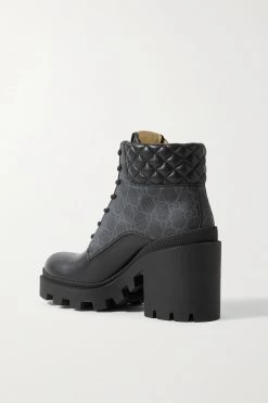 GUCCI Trip Schnürstiefel Aus Leder Und Beschichtetem Canvas Mit Logoprint ,Schwarz -Gucci Verkäufe w920 q60 2342