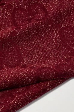 GUCCI Schal Aus Metallic-Jacquard Aus Einer Wollmischung Mit Fransen ,Burgunder -Gucci Verkäufe w920 q60 2346