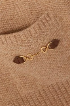 GUCCI Cardigan Aus Kaschmir Mit Lederbesätzen Und Horsebit-Detail ,Camel -Gucci Verkäufe w920 q60 2350