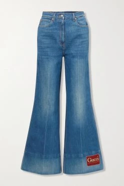 GUCCI Hoch Sitzende Schlagjeans Mit Applikation ,Blau