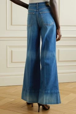 GUCCI Hoch Sitzende Schlagjeans Mit Applikation ,Blau -Gucci Verkäufe w920 q60 2356