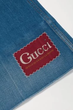 GUCCI Hoch Sitzende Schlagjeans Mit Applikation ,Blau -Gucci Verkäufe w920 q60 2359
