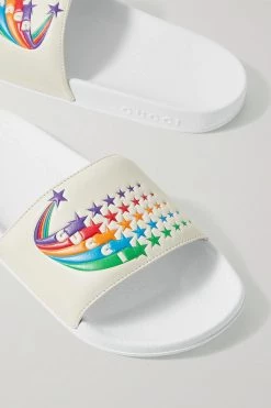 GUCCI Pursuit Pantoletten Aus Leder Mit Logoprint ,Weiß -Gucci Verkäufe w920 q60 2366