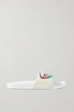 GUCCI Pursuit Pantoletten Aus Leder Mit Logoprint ,Weiß -Gucci Verkäufe w920 q60 2367