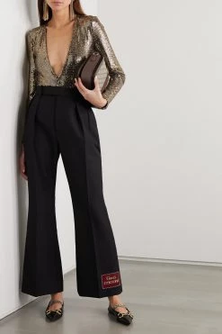 GUCCI Deva Ballerinas Aus Leder Mit Einklappbarer Fersenpartie Und Verzierungen ,Schwarz -Gucci Verkäufe w920 q60 2377