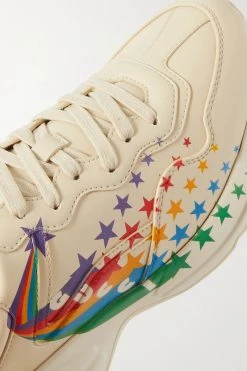 GUCCI Rhyton Sneakers Aus Leder Mit Print ,Elfenbein -Gucci Verkäufe w920 q60 2382
