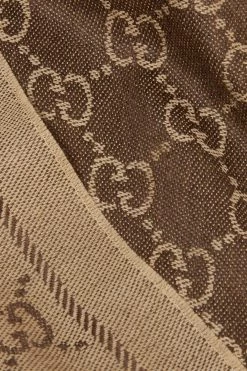 GUCCI + NET SUSTAIN Sten Wendbares Tuch Aus Biowoll-Jacquard Mit Fransen ,Braun -Gucci Verkäufe w920 q60 2428