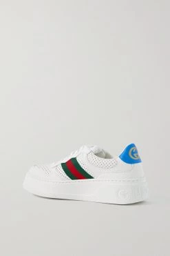 GUCCI Sneakers Aus Leder Mit Perforierungen Und Webstreifenbesätzen ,Weiß -Gucci Verkäufe w920 q60 2440