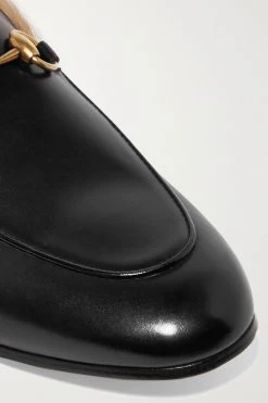 GUCCI Princetown Slippers Aus Leder Mit Shearling-Futter Und Horsebit-Detail ,Schwarz -Gucci Verkäufe w920 q60 2454