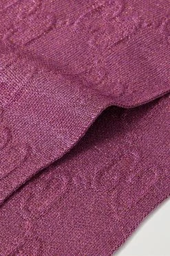 GUCCI Fittizio Schal Aus Lamé Mit Jacquard-Muster Und Fransen ,Pink -Gucci Verkäufe w920 q60 2458