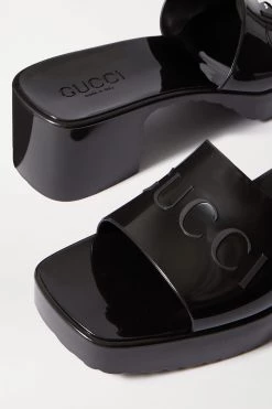GUCCI Plastique Mules Aus Gummi Mit Logoprägung ,Schwarz -Gucci Verkäufe w920 q60 2465