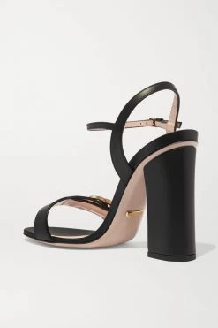 GUCCI Marmont Sandalen Aus Leder Mit Logoverzierung ,Schwarz -Gucci Verkäufe w920 q60 2471