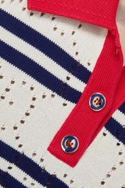 GUCCI Love Parade Gestreiftes Minikleid Aus Baumwolle In Pointelle-Strick ,Creme -Gucci Verkäufe w920 q60 248