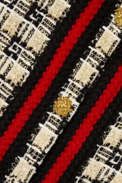 GUCCI Jacke Aus Kariertem Tweed Mit Webband ,Weiß -Gucci Verkäufe w920 q60 2484