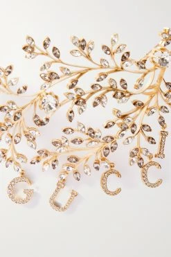 GUCCI Goldfarbene Brosche Mit Kristallen -Gucci Verkäufe w920 q60 2487