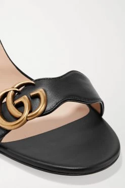 GUCCI Marmont Sandalen Aus Leder Mit Logoverzierung ,Schwarz -Gucci Verkäufe w920 q60 2526