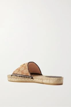 GUCCI Pilar Pantoletten Aus Canvas Mit Logomuster, Lederbesätzen Und Verzierung ,Beige -Gucci Verkäufe w920 q60 2529