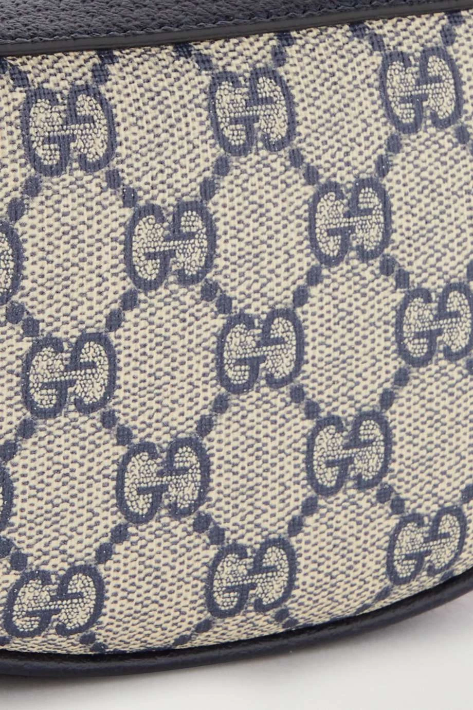GUCCI Ophidia Mini Schultertasche Aus Beschichtetem Canvas Mit Print, Besätzen Aus Strukturiertem Leder Und Webstreifen ,Blau 4 GUCCI Ophidia Mini Schultertasche Aus Beschichtetem Canvas Mit Print, Besätzen Aus Strukturiertem Leder Und Webstreifen ,Blau – Bild 4