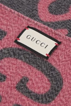 GUCCI Wendbarer Schal Aus Jacquard-Strick Aus Einer Woll-Seidenmischung ,Grau -Gucci Verkäufe w920 q60 2538